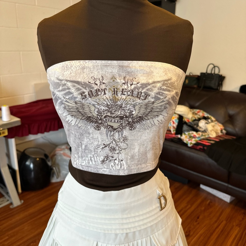 Ed Hardy style Y2K Women's Graphic Tube Top